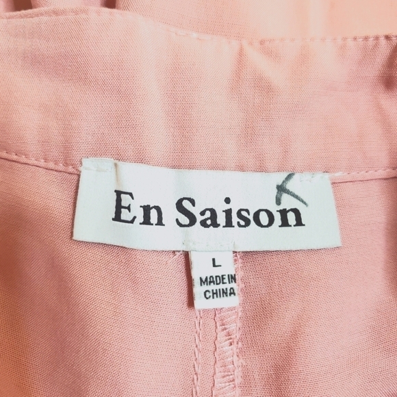 En Saison Valeria Linen Blend Pink Wide Leg Trouser Pants - Picture 11 of 13
